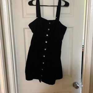 H&M button up corduroy black dress